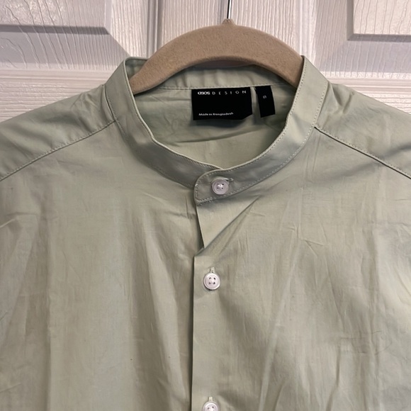 Asos Design skinny shirt in sage green- size S - Picture 3 of 5